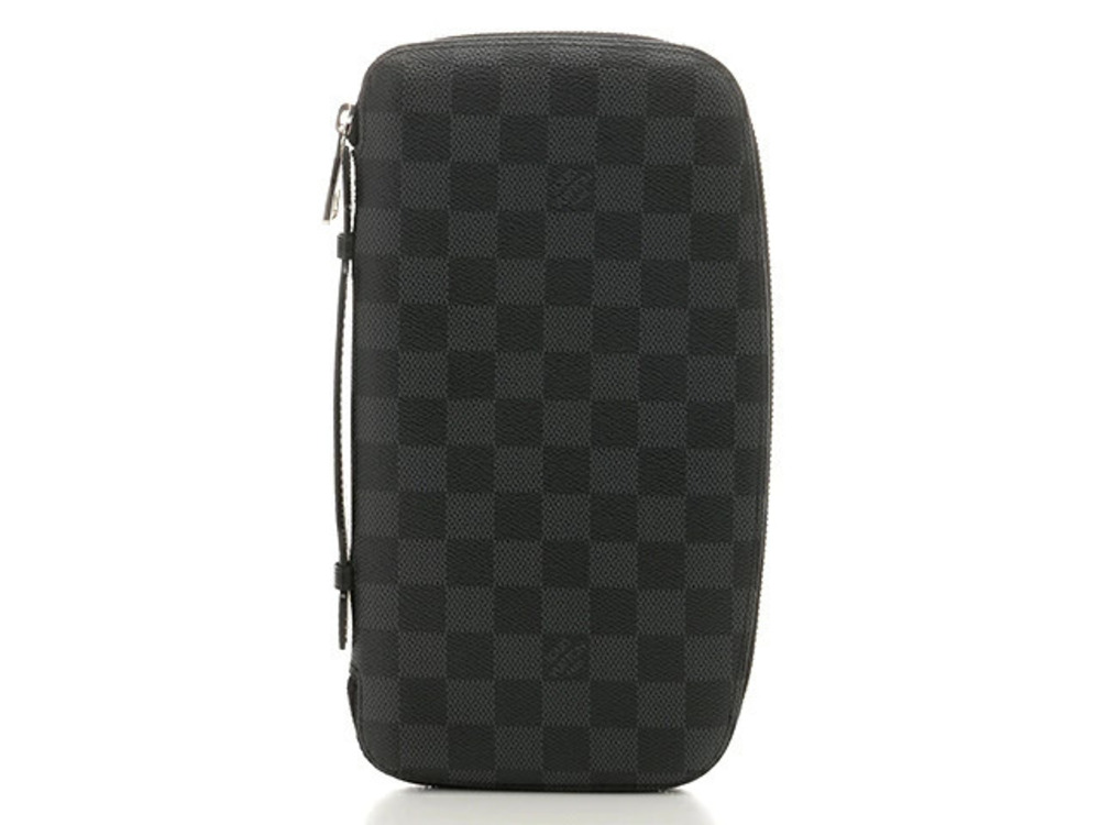 LOUIS VUITTON Atoll Clutch Bag Travel Case Damier Graphite Black